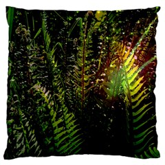 Green Leaves Psychedelic Paint Large Cushion Case (two Sides) by Nexatart