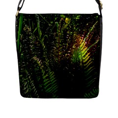 Green Leaves Psychedelic Paint Flap Messenger Bag (l)  by Nexatart