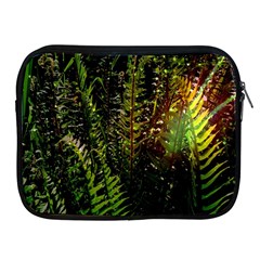 Green Leaves Psychedelic Paint Apple Ipad 2/3/4 Zipper Cases by Nexatart