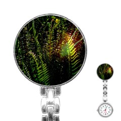 Green Leaves Psychedelic Paint Stainless Steel Nurses Watch by Nexatart