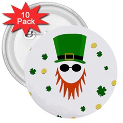 St  Patrick s Day 3  Buttons (10 Pack)  by Valentinaart