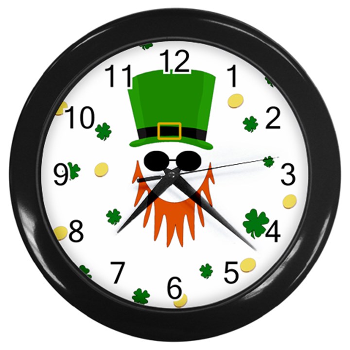 St. Patrick s day Wall Clocks (Black)