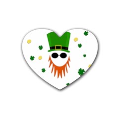 St  Patrick s Day Rubber Coaster (heart)  by Valentinaart