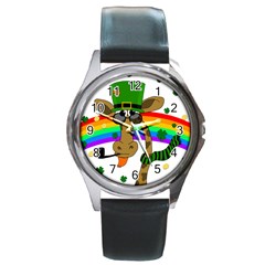 Irish Giraffe Round Metal Watch by Valentinaart