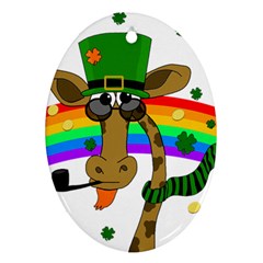 Irish Giraffe Oval Ornament (two Sides) by Valentinaart