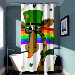 Irish Giraffe Shower Curtain 36  X 72  (stall)  by Valentinaart