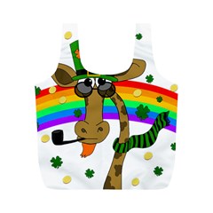 Irish Giraffe Full Print Recycle Bags (m)  by Valentinaart