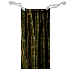 Green And Brown Bamboo Trees Jewelry Bag by Nexatart