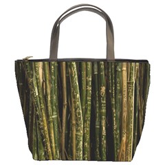 Green And Brown Bamboo Trees Bucket Bags by Nexatart