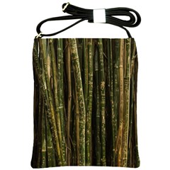 Green And Brown Bamboo Trees Shoulder Sling Bags by Nexatart