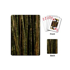 Green And Brown Bamboo Trees Playing Cards (mini) 