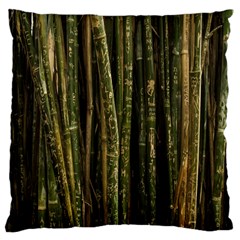 Green And Brown Bamboo Trees Large Cushion Case (one Side) by Nexatart