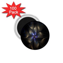 Fractal Blue Abstract Fractal Art 1 75  Magnets (100 Pack) 