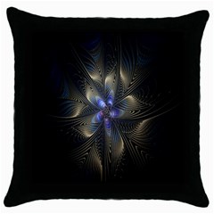 Fractal Blue Abstract Fractal Art Throw Pillow Case (black)