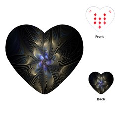 Fractal Blue Abstract Fractal Art Playing Cards (heart) 