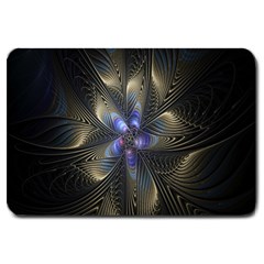 Fractal Blue Abstract Fractal Art Large Doormat 