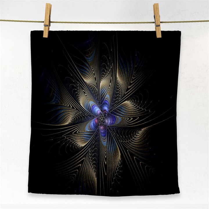 Fractal Blue Abstract Fractal Art Face Towel