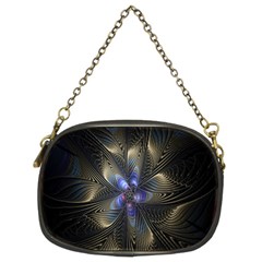 Fractal Blue Abstract Fractal Art Chain Purses (two Sides) 