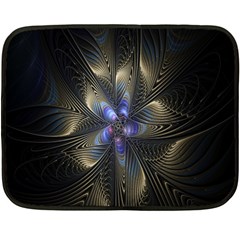 Fractal Blue Abstract Fractal Art Double Sided Fleece Blanket (mini) 