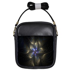 Fractal Blue Abstract Fractal Art Girls Sling Bags