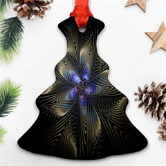 Fractal Blue Abstract Fractal Art Christmas Tree Ornament (two Sides) by Nexatart