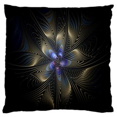 Fractal Blue Abstract Fractal Art Large Cushion Case (one Side) by Nexatart