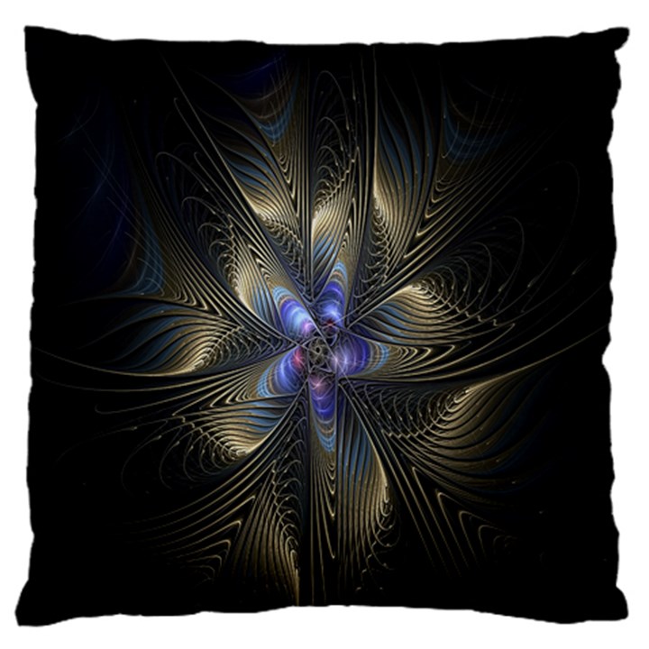 Fractal Blue Abstract Fractal Art Standard Flano Cushion Case (One Side)