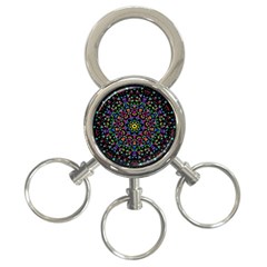 Fractal Texture 3-ring Key Chains