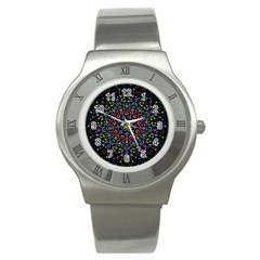 Fractal Texture Stainless Steel Watch