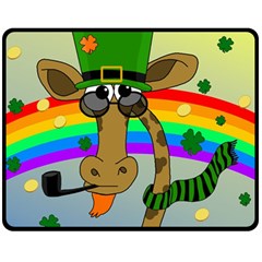 Irish Giraffe Fleece Blanket (medium)  by Valentinaart