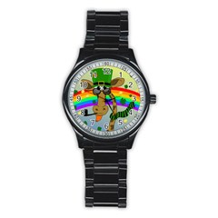 Irish Giraffe Stainless Steel Round Watch by Valentinaart