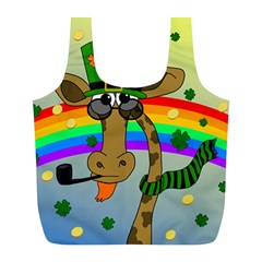 Irish Giraffe Full Print Recycle Bags (l)  by Valentinaart