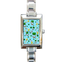 St. Patrick s day pattern Rectangle Italian Charm Watch