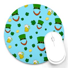 St  Patrick s Day Pattern Round Mousepads by Valentinaart