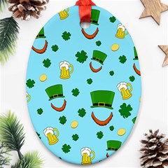 St. Patrick s day pattern Ornament (Oval)