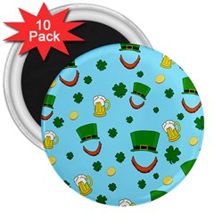 St  Patrick s Day Pattern 3  Magnets (10 Pack)  by Valentinaart