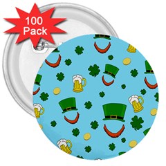 St. Patrick s day pattern 3  Buttons (100 pack) 