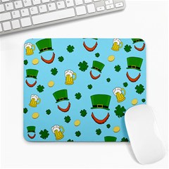 St  Patrick s Day Pattern Large Mousepads by Valentinaart