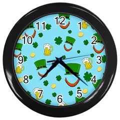 St. Patrick s day pattern Wall Clocks (Black)