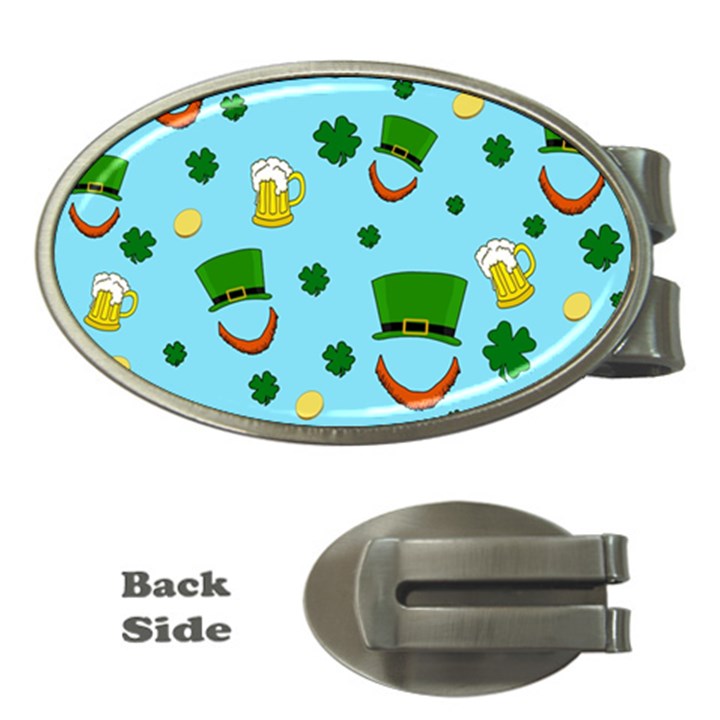 St. Patrick s day pattern Money Clips (Oval) 