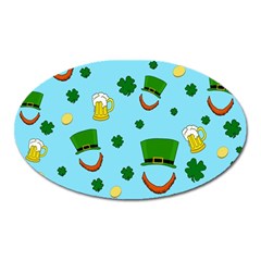 St  Patrick s Day Pattern Oval Magnet by Valentinaart