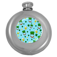 St  Patrick s Day Pattern Round Hip Flask (5 Oz) by Valentinaart