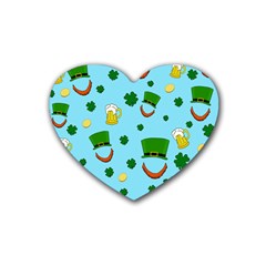 St. Patrick s day pattern Rubber Coaster (Heart) 