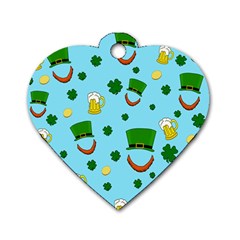 St  Patrick s Day Pattern Dog Tag Heart (one Side) by Valentinaart