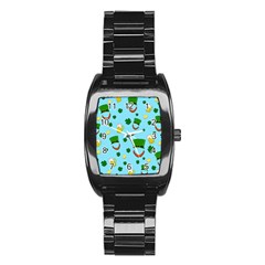 St. Patrick s day pattern Stainless Steel Barrel Watch