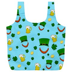 St  Patrick s Day Pattern Full Print Recycle Bags (l)  by Valentinaart