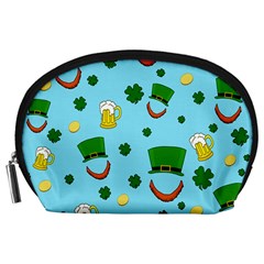 St  Patrick s Day Pattern Accessory Pouches (large)  by Valentinaart