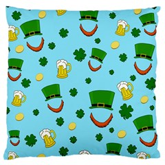 St  Patrick s Day Pattern Large Flano Cushion Case (two Sides) by Valentinaart