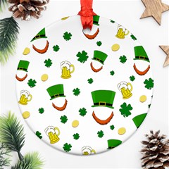 St  Patrick s Day Pattern Ornament (round) by Valentinaart