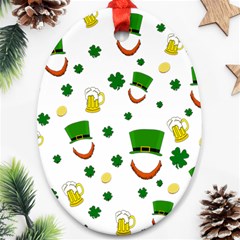 St  Patrick s Day Pattern Ornament (oval) by Valentinaart